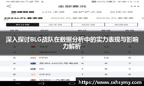 深入探讨BLG战队在数据分析中的实力表现与影响力解析