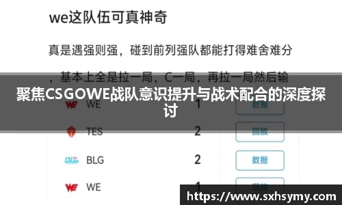 聚焦CSGOWE战队意识提升与战术配合的深度探讨